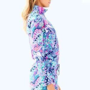 Lilly Pulitzer Skipper Stretch Romper Fantasy Garden Drawstring
